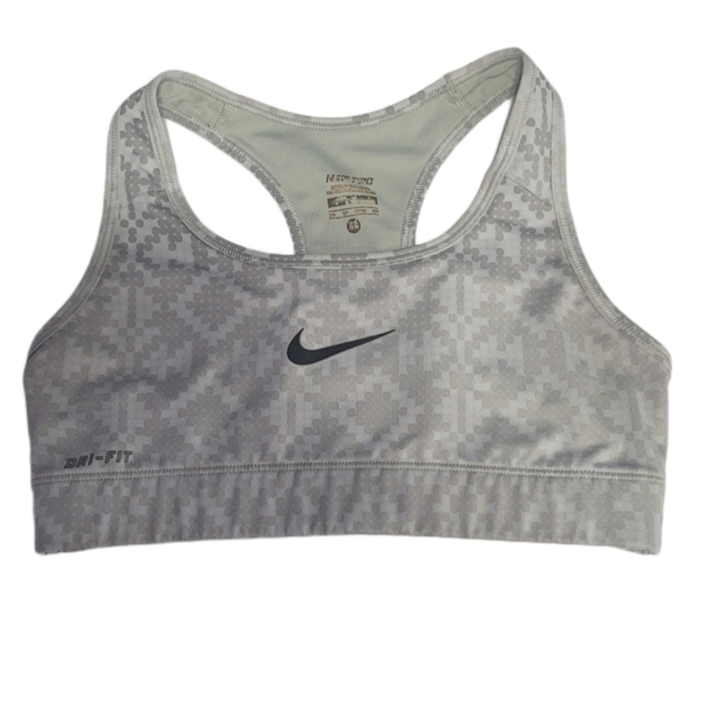 Nike Light Gray & Dark Gray Dri-FIT Racerback Sports Bra